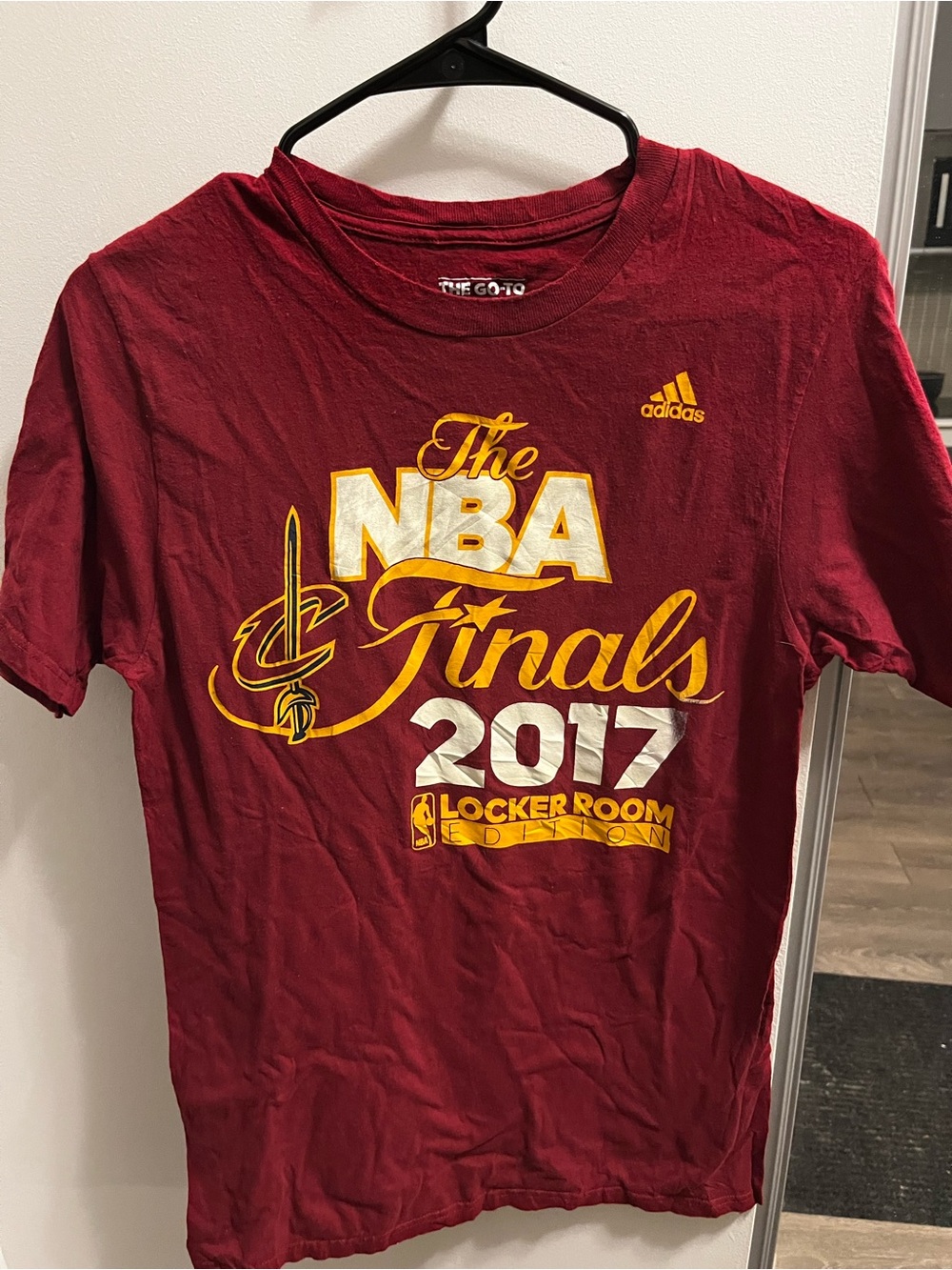 adidas The Go-To Tee in Maroon with White Print